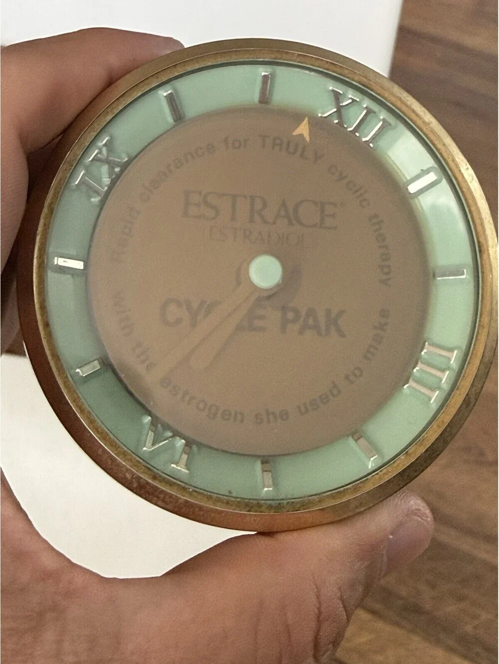 Vintage Rare Estrace Cycle Pak Desk Clock